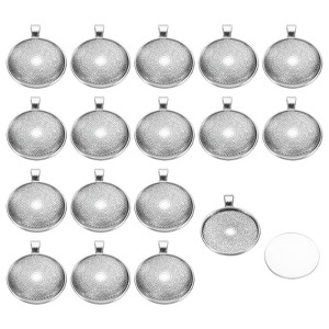 Unique Bargains Photo Jewelry Making Pendant Trays with Glass Gemstones 30 Sets - 1 of 4