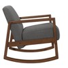 1pc Rocker Accent Chair Modern Living Room Plush Cushion Gray Soft Upholstery Hardwood Frame Elegant Style Comfort Relax - 4 of 4