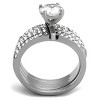 Slickblue Women’s Round CZ Ring Set, Prong Setting with Multi-Band Design, Channel CZ Accents, Silver Steel, Size 5–10 - 3 of 4