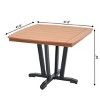 Square Planked Wood Outdoor Dining Set 4 Chair & Table Patio Furniture - 4 of 4