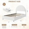 Bed Frame with Storage Drawers, Upholstered Boucle Platform Bed with Round Headboard, Heavy Duty & Noise Free, No Box Spring Needed - 2 of 4