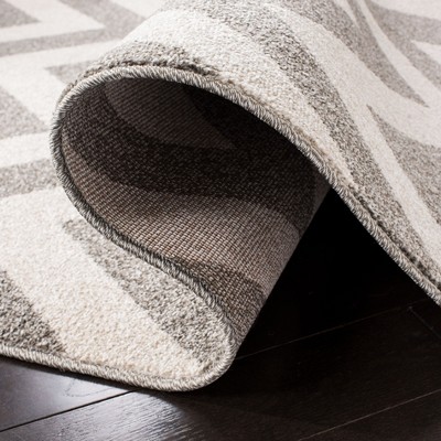 Reversible Chevron Dark Grey/Beige Hand-Knotted 3' x 5' Area Rug