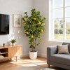 2 PCS 4ft Tall Artificial Lemon Tree with Fake Lemons Floor Plants Artificial for Decor Realistic to Indoor Home Office Fauxe Lemon Tree, Yellow - 4 of 4