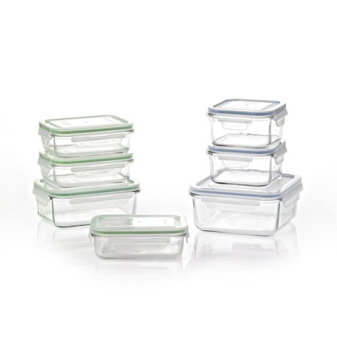 Glasslock Mini 5 and 7 Ounce Tempered Glass Food Storage Container Set, 8 Pieces