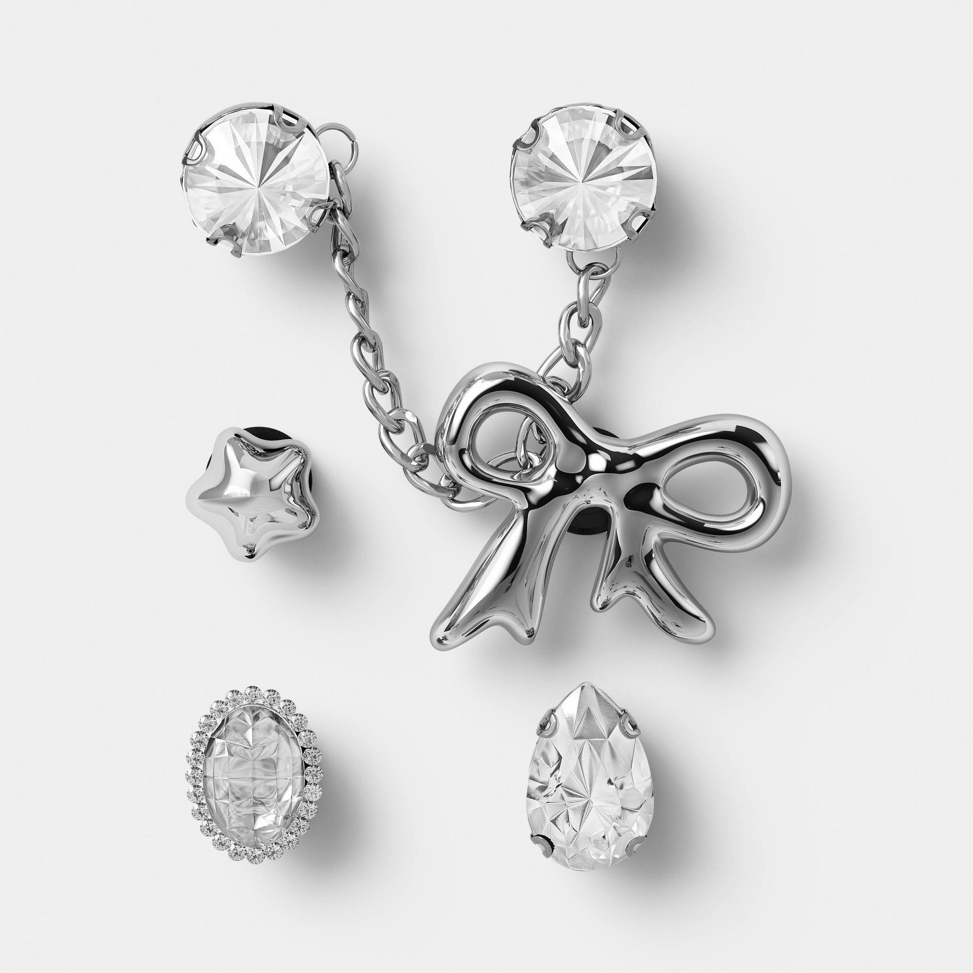 5pk Phone Charms - heyday™ Silver