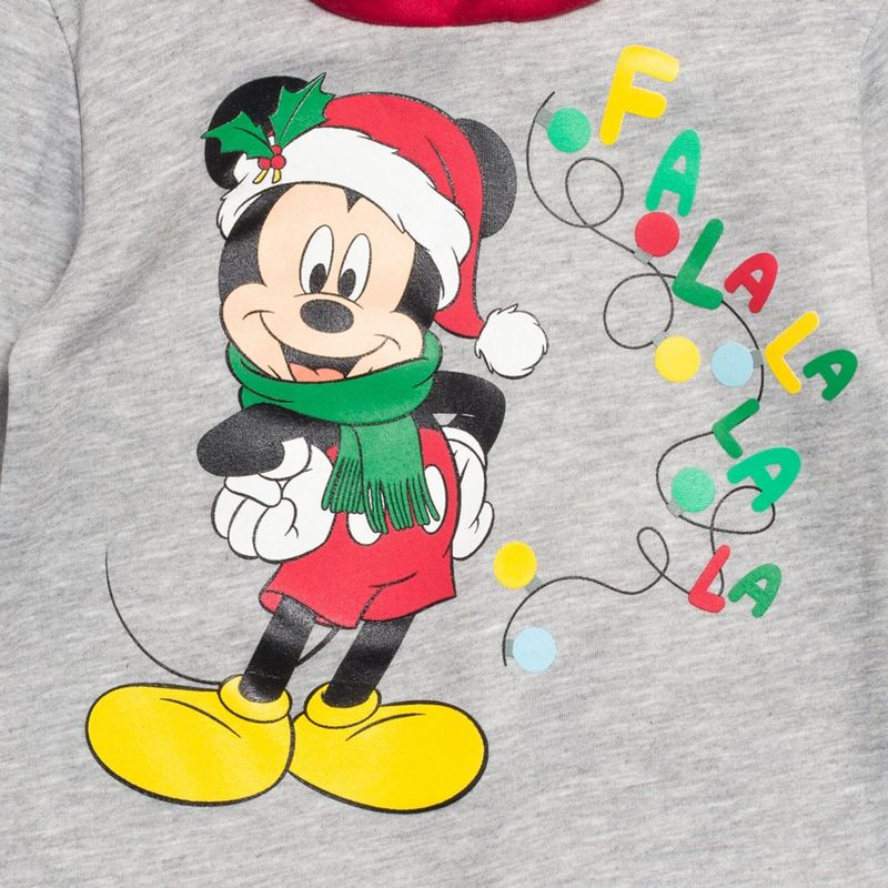 Disney Mickey Mouse Christmas Fleece Pullover Hoodie and Pants Outfit Set Infant to Little Kid , 4 of 7