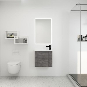 22'' Wall-Mounted Bathroom Vanity With Ceramic Sink Easy Assembly Modern Bathroom Storage Cabinet - 1 of 4