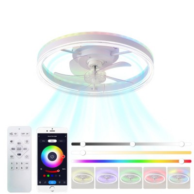 29" Ceiling Fan with Adjustable Dimmable LED Lights with Acrylic Shade, 6-Speed Reversible Fan for Bedroom or Living Room–The Pop Home