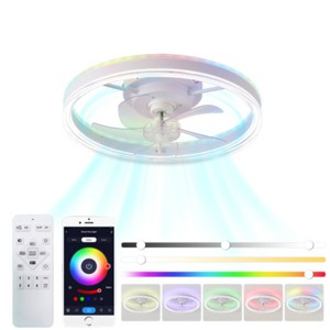 29" Ceiling Fan with Adjustable Dimmable LED Lights with Acrylic Shade, 6-Speed Reversible Fan for Bedroom or Living Room–The Pop Home - 1 of 4