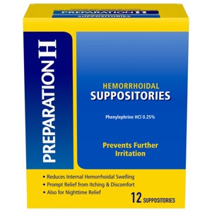 Image of Preparation H Hemorrhoidal Suppositories - 12ct