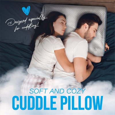 White Memory Foam Ergonomic Cuddle Pillow with Arm Tunnel