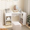 Costway L Shaped Computer Desk with Drawer & Storage Shelves for Home Office Workstation - 2 of 4