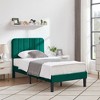 VECELO Velvet Upholstered Platform Bed Frame with Adjustable Headboard, Sturdy Wood Slat Support, No Box Spring Required - 3 of 4