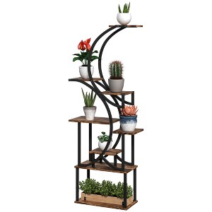 Plant Stand Indoor, 8 Tier 62" S-Shaped Plant Shelf, Corner Plant Rack for Multiple Plants - 1 of 4