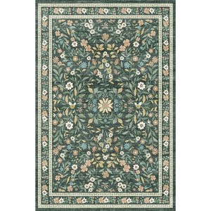 Acekool Washable Area Rug,Non Slip Vintage Floral Rug for Bedroom, Ultra-Thin Floor Carpets Rugs for Living Room Dining Room Home Office - 1 of 4