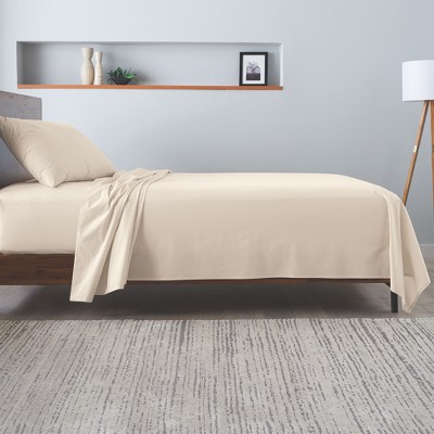 Sand Twin Cotton Percale Deep Pocket Sheet Set