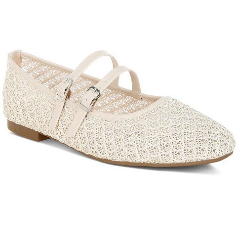 Обувь London Rag Womens Warena Pin Buckle Strapped Ballerinas 10