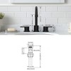 Gulches Matte Black Widespread Bathroom Sink Faucet, 8-Inch 2 Handle Lavatory Faucet with 360° Swivel Spout and Pop Up Drain Assembly - 3 of 4