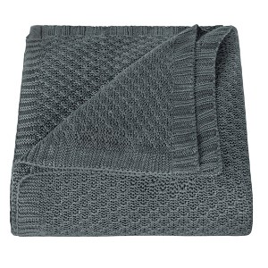 Bamboo-Derived Rayon Toddler Blanket, Cooling Breathable Cable Knit Blanket for Crib & Stroller, 30x40 Inch - NTBAY - 1 of 4