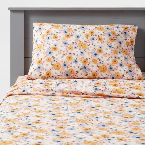 Vintage Floral Print Cotton Sheet Set - Pillowfort™ : Target