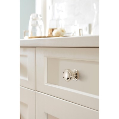 Polished Nickel Round Cabinet Knob with Mounting Hardware