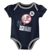 MLB New York Yankees Infant Girls' 3pk White Bodysuit - 4 of 4