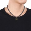 EVERLY JEWELRY |Mens Yellow Plated Sterling Silver 7 mm Black Cultured Freshwater Pearl and 3/8ct TDW Black Diamond Crown Necklace - 19+2 in - 3 of 4