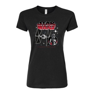 Women's - Star Wars - Tie Fighter And Pilot Fitted Graphic T-Shirt - 1 of 2
