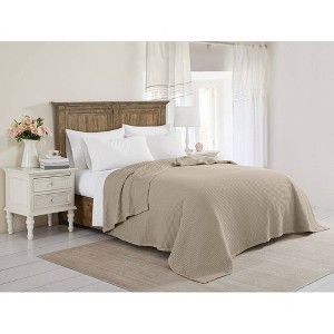 The Farmhouse by Rachel Ashwell King Cotton Waffle Blanket Beige - 1 of 4