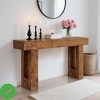 63" Rustic Farmhouse Console Table Solid Wood Entryway Table with Open Shelf - Vintage Sofa Table Behind Couch - 4 of 4