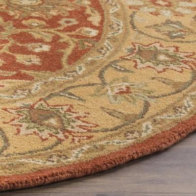 Heirloom Rust & Gold 6' Round Hand-Tufted Wool Rug