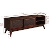 Acekool 59 Inch Rattan TV Stand for TVs Up to 65 Inch, Media Console with Storage Doors and Shelves, Natural Finish, Modern Boho Style - 3 of 4