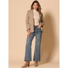 Allegra K Women's Notched Lapel Denim Single Breasted Shoulder Pad Business Casual Blazer - 4 of 4