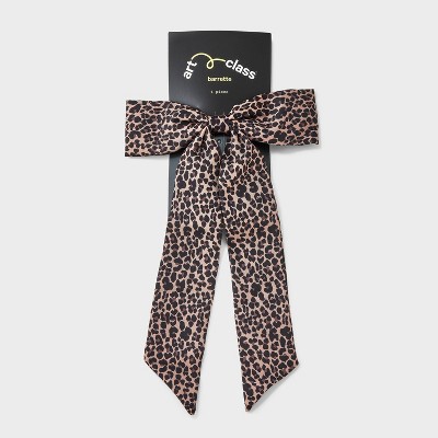 Girls' Satin Leopard Printed Bow - art class Black/Brown - image 2