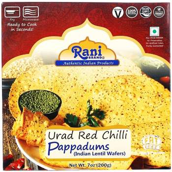 Red Chilli Pappadums (Wafer Snack) - 7oz (200g) -  Rani Brand Authentic Indian Products