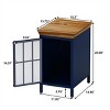INFURNIC Nightstands Modern Nightstand with Storage Cabinet and Solid Wood Top for Bedroom Living Room, Blue, 12.2"*15.75"*20.08" - 3 of 4