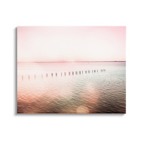 Stupell Pink Ocean Posts Sunny Horizon Gallery Wrapped Canvas Wall Art - image 1 of 4