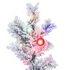 Vickerman 7.5'x48" Flocked Slim Alaskan Artificial Pre-Lit Christmas Tree with Multicolor Lights - 2 of 4