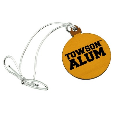 Towson University Tigers Alumn Mini Small Tiny Wood Christmas Tree Holiday Ornament