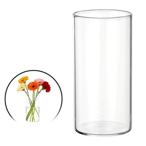 Unique Bargains Glass Bouquet Floating Candle Decorative Cylinder Vase Clear - 1 of 4