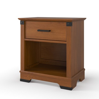 Child Craft Redmond 1 Drawer Nightstand for Nursery or Bedroom, Large Storage Drawer, Made of Sturdy Pinewood, Baby Safe Finish (Coach Cherry)