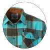 Gioberti Men's Long Sleeve Brushed Flannel Plaid Checkered Shirt with Corduroy Contrast - 3 of 4