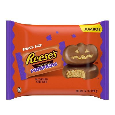 Reese's Peanut Butter Halloween Pumpkin Snack Size Jumbo Bag -16.2oz