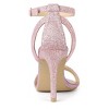 Allegra K Women's Glitter Open Toe Ankle Buckle Strap Stiletto High Heel Sandals - 3 of 4