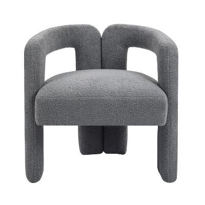 NicBex Teddy Fabric Dining Chair Mid-Century Modern Kitchen Chair with Open Back