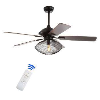 52" LED Mid Century Ceiling Fan with Remote Oil Rubbed Bronze - JONATHAN  Y