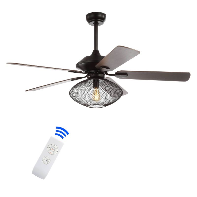 52&#34; LED Mid Century Ceiling Fan with Remote Oil Rubbed Bronze - JONATHAN  Y, 1 of 7
