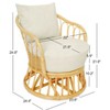 Nordlys Natural Rattan and Beige Fabric Armchair Exotic Boho Upholstery Living Room - 4 of 4