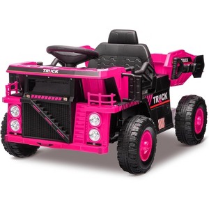 12V Kids Ride-On Dump Truck, RC Electric Construction Vehicle w/Dump Bed & Shovel, 4-Wheel Shock Absorption, for Boys & Girls - 1 of 4
