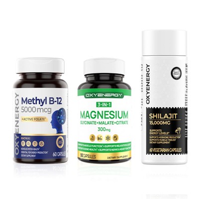 OXYENERGY Methyl B12, Shilajit & Magnesium Bundle